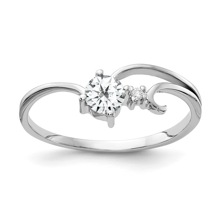 14k White Gold 4mm Cubic Zirconia VS Diamond ring X9705CZ/VS