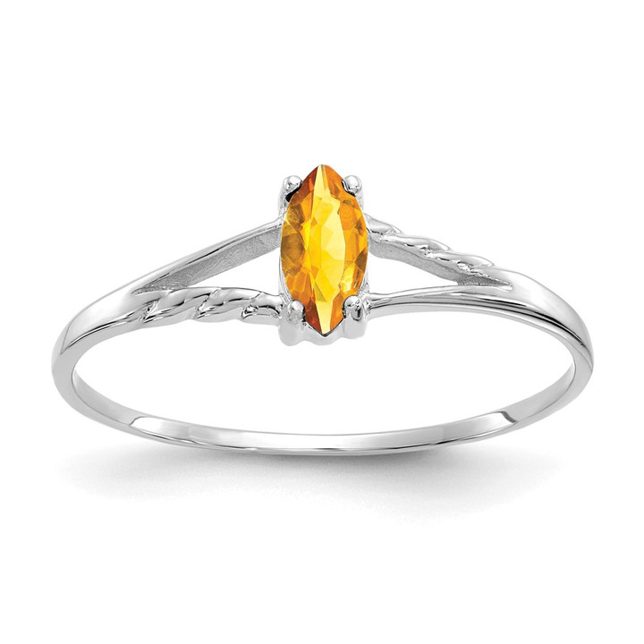 14k White Gold Citrine Birthstone Ring XBR200