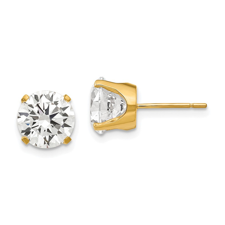 14k 8mm CZ stud earrings XD14CZ