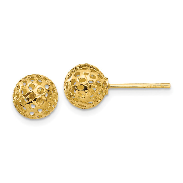 14k Diamond Cut Bead Post Earrings TL916