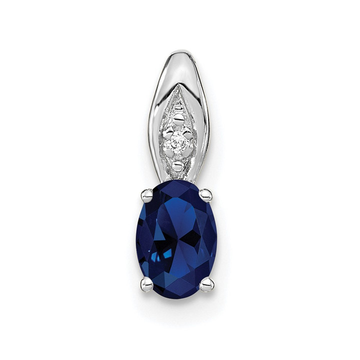 14k White Gold Sapphire and Diamond Pendant XBS328