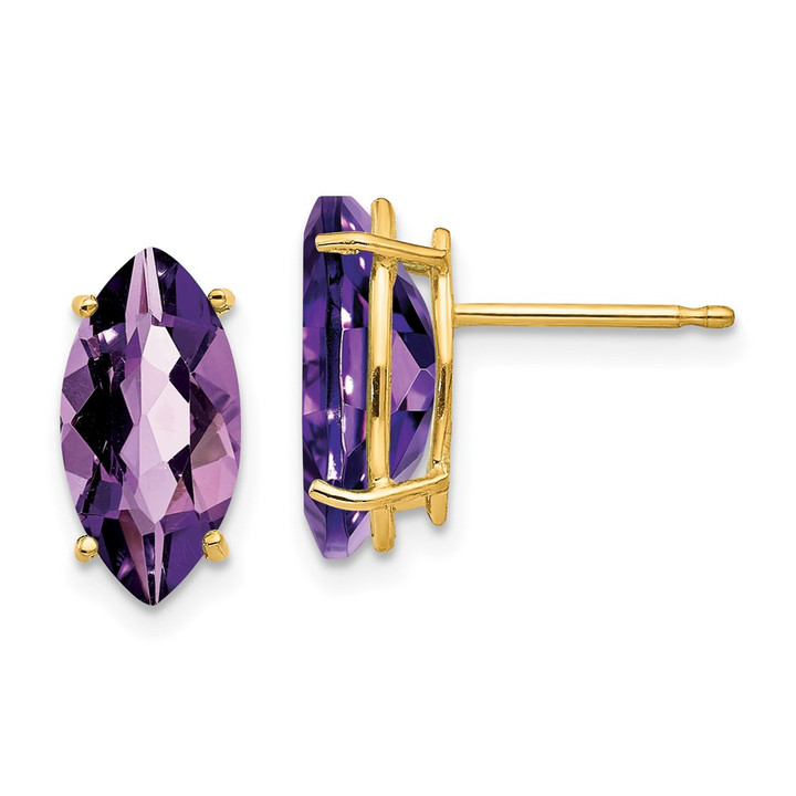 14k 10x5mm Marquise Amethyst earring XE105AM