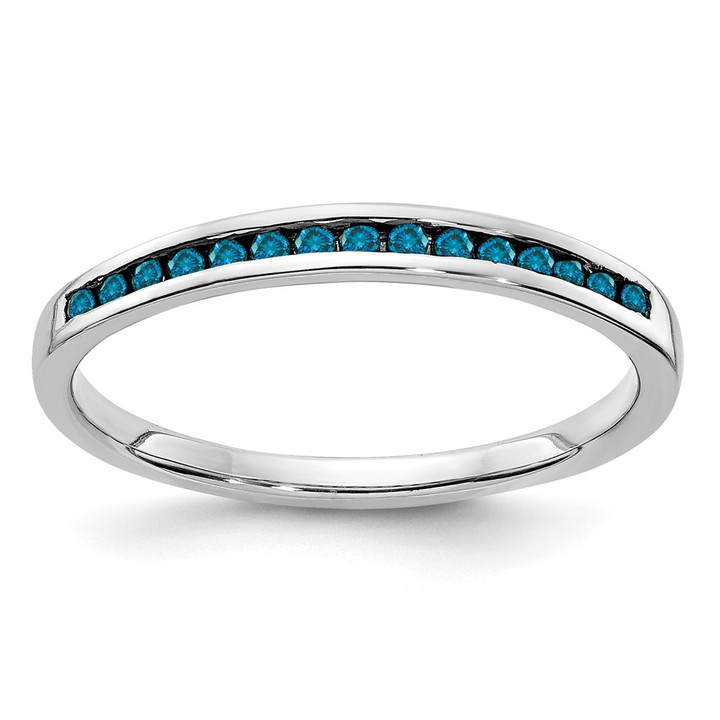 14k White Gold Blue Diamond Channel Band RM5623-BD-016-WA