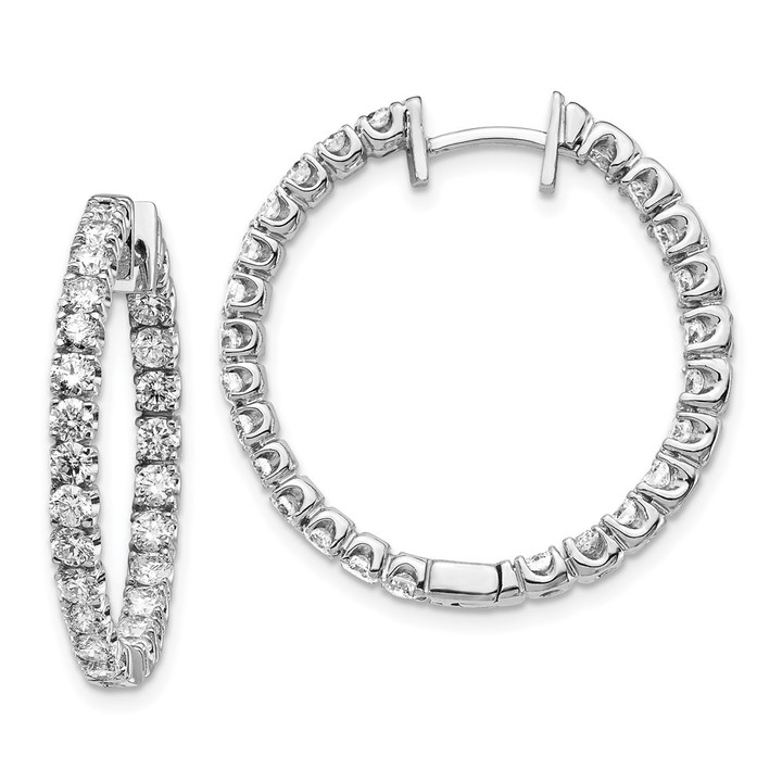 14k White Gold VS Diamond Hinged Hoop Earrings XE1353VS
