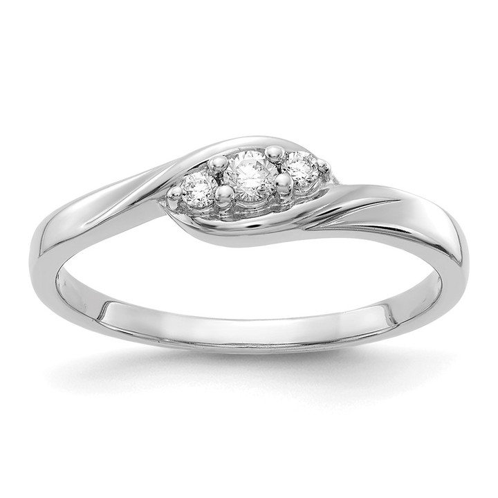 10k White Gold 3-stone Diamond Ring RM5636-010-1WA