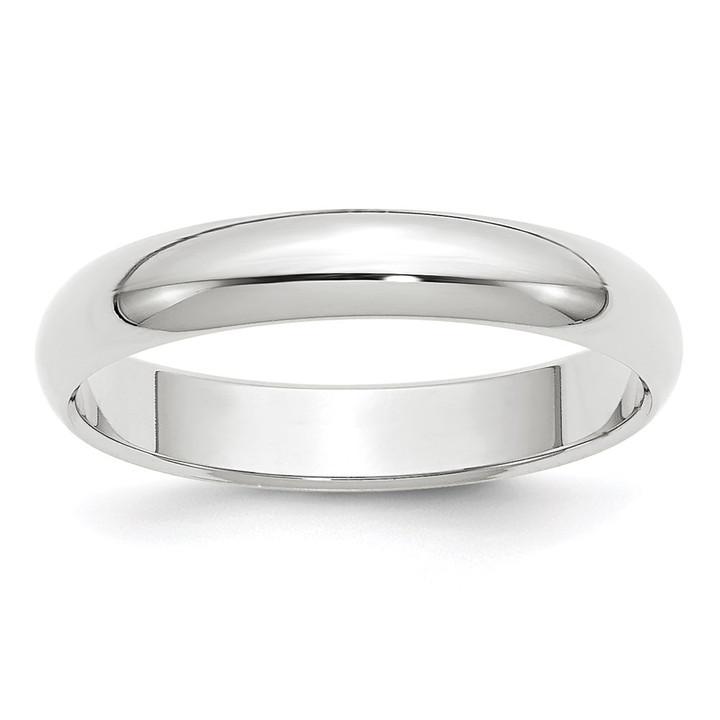 10k White Gold 4mm Half Round Wedding Band Size 13 1WHR040-13