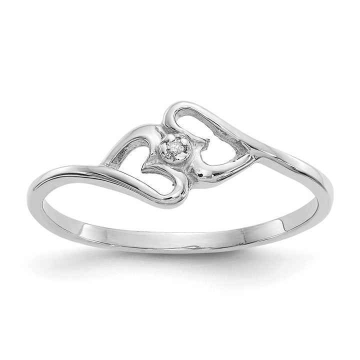 14k White Gold VS Diamond heart ring Y1787VS