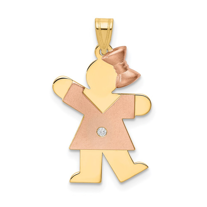 14k Two-tone AA Diamond Kid Pendant XK498AA