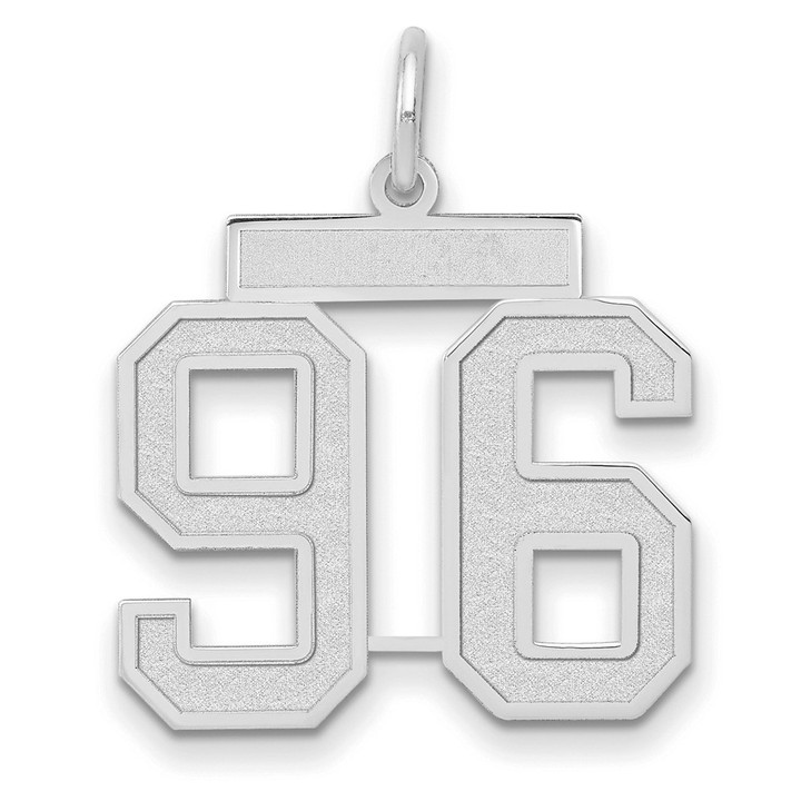 14kw Medium Satin Number 96 Charm WSM96