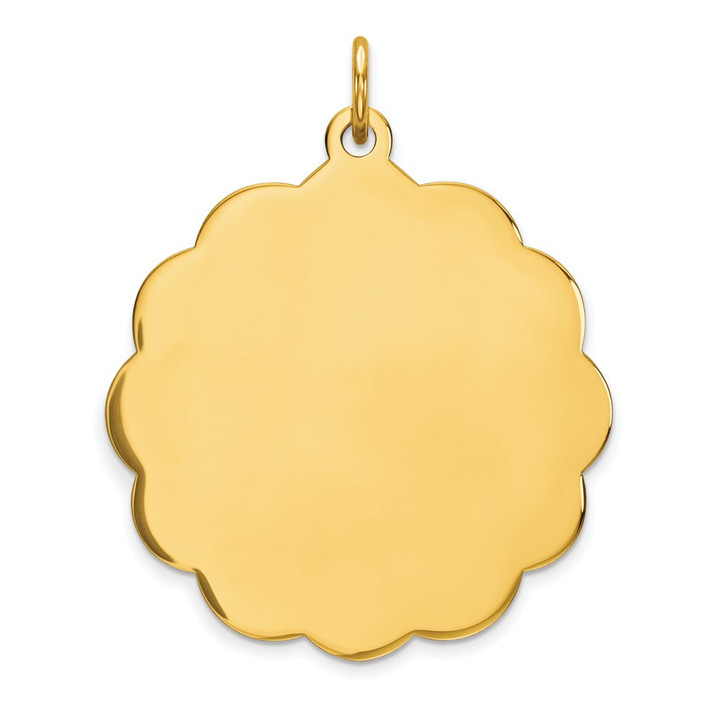 14k .013 Gauge Engravable Scalloped Disc Charm XM167/13