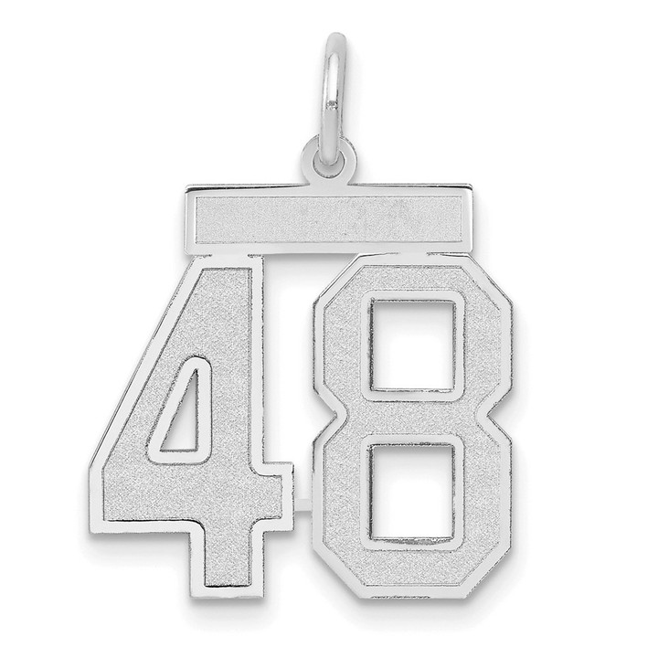 14kw Medium Satin Number 48 Charm WSM48
