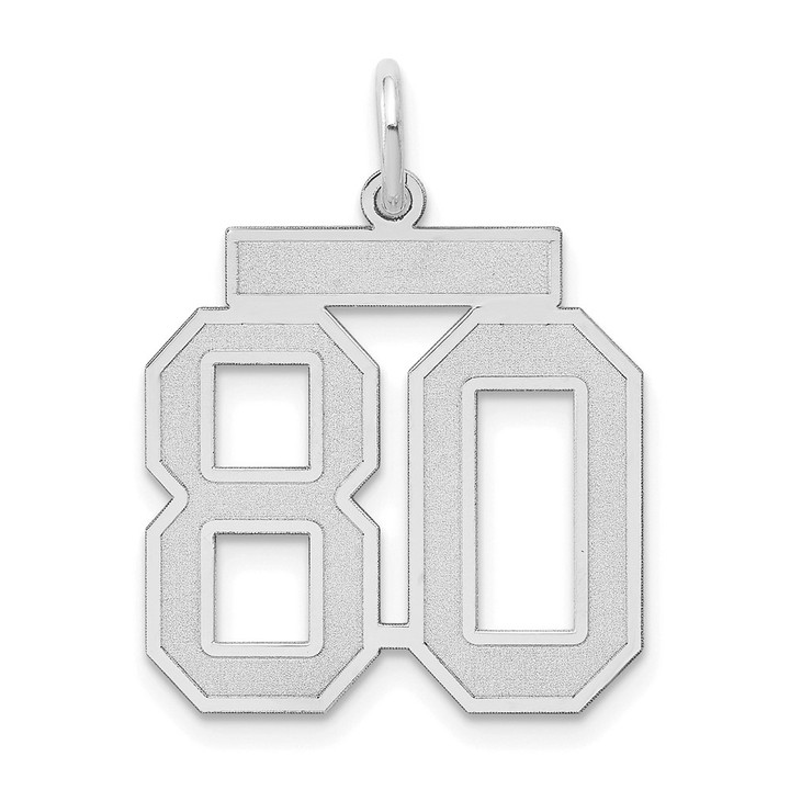 14kw Medium Satin Number 80 Charm WSM80