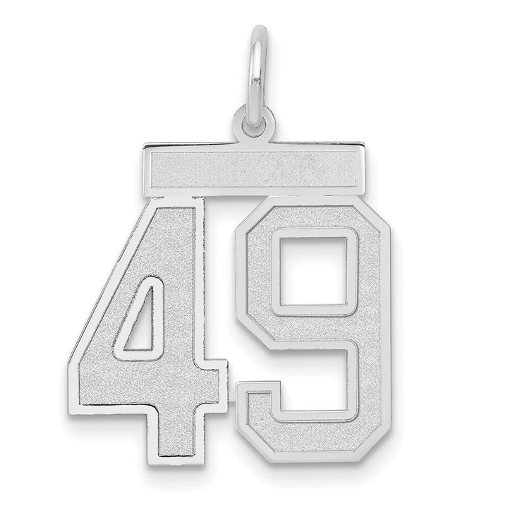 14kw Medium Satin Number 49 Charm WSM49