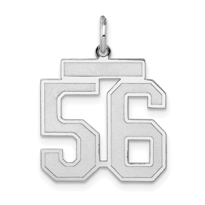 14kw Medium Satin Number 56 Charm WSM56