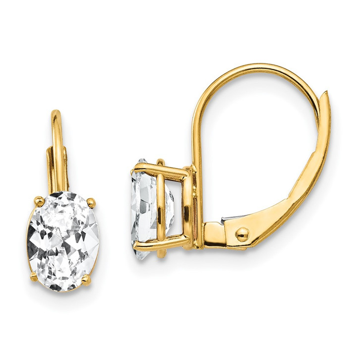 14k 7x5 Oval Leverback Earring Mounting XLB115