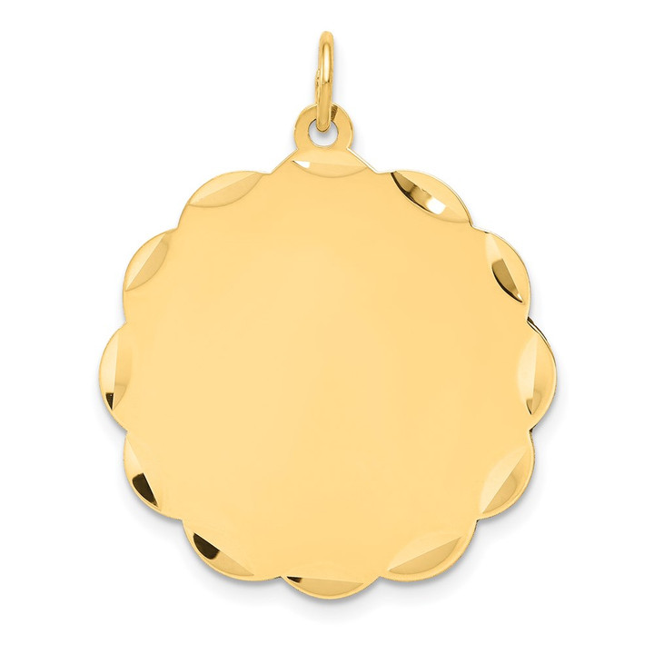 14k .027 Gauge Engravable Scalloped Disc Charm XM170/27