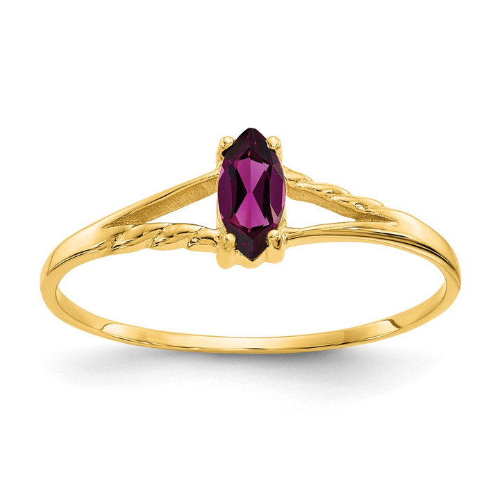 10k Polished Genuine Rhodolite Garnet Birthstone Ring 10XBR183