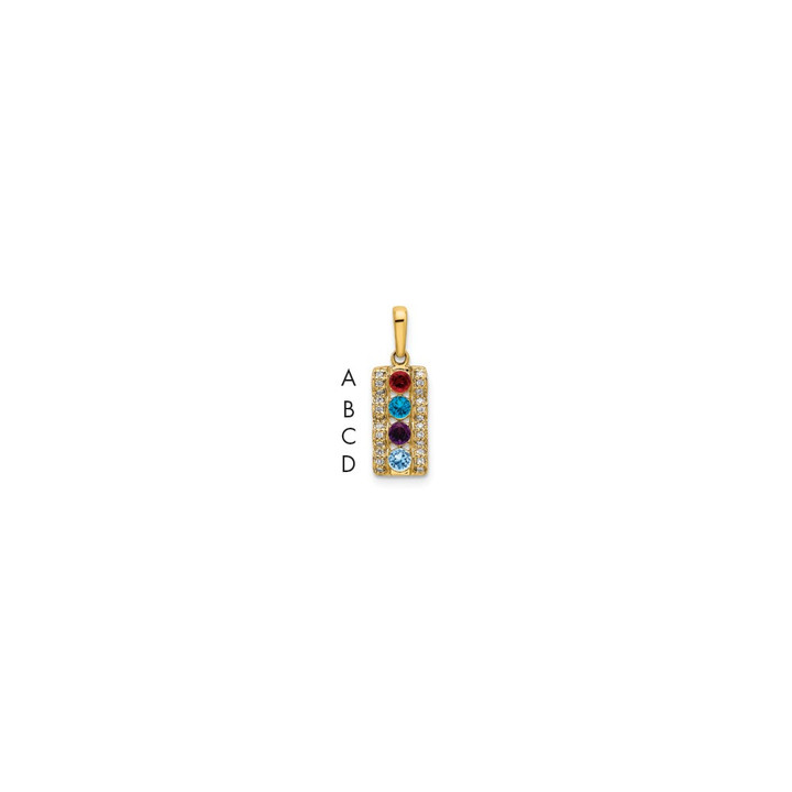 14K Family Jewelry Synthetic Stone & Diamond Set Pendant XMP44/4SY