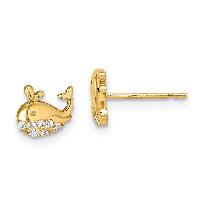14k Madi K CZ Whale Post Earrings SE2886