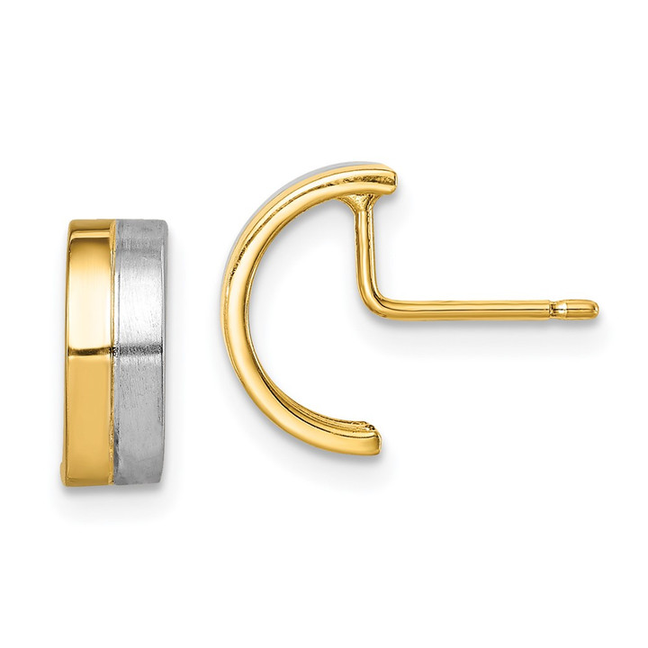 14k w/Rhodium Madi K Half Circle Post Earrings SE2985