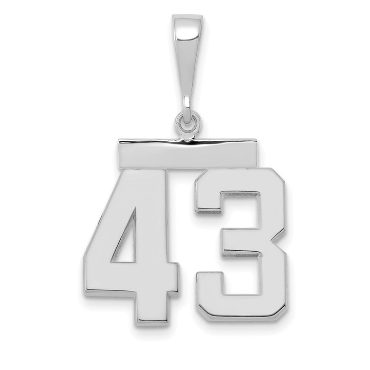 14kw Medium Polished Number 43 Charm WMP43