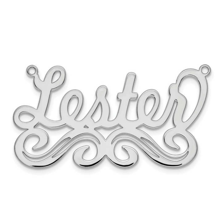 14k White Gold Large Polished Name Plate XNA1059W