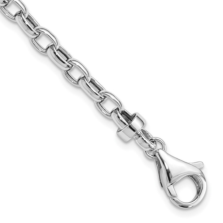 14k White Gold 7.5in 4.75mm Polished Fancy Bracelet SF412-7.5