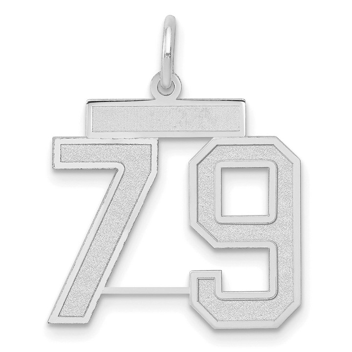 14kw Medium Satin Number 79 Charm WSM79