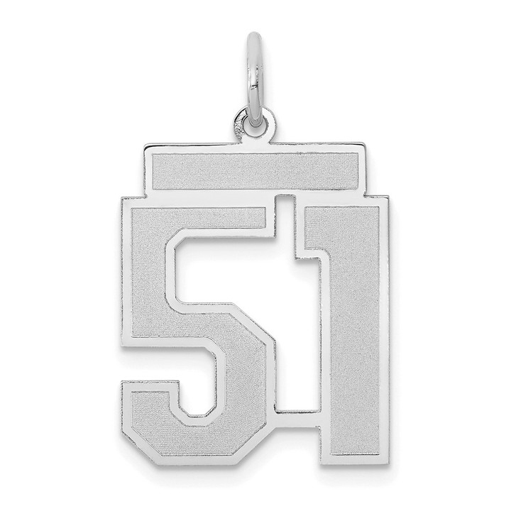 14kw Medium Satin Number 51 Charm WSM51