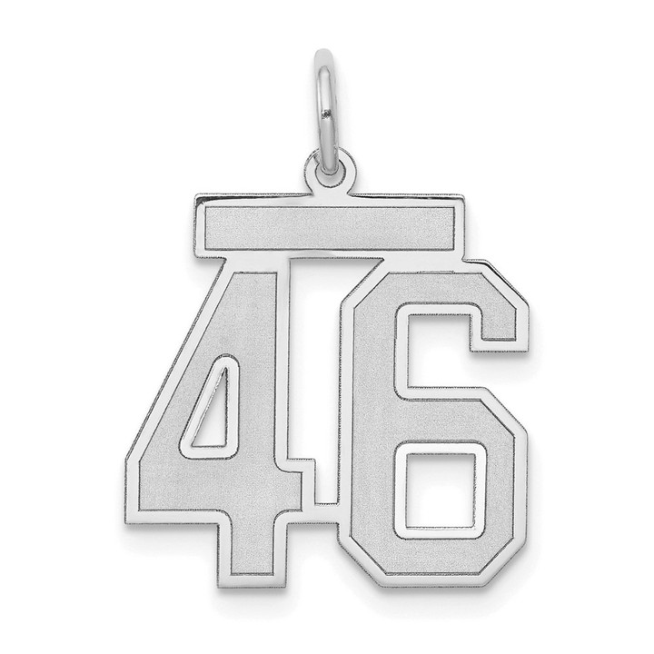 14kw Medium Satin Number 46 Charm WSM46