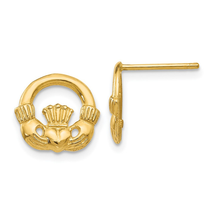 14k Claddagh Post Earrings TC556