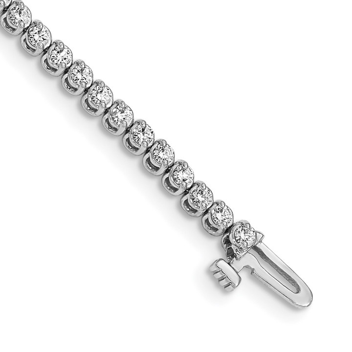 14k White Gold 1.9mm Round 2-prong A Diamond Bracelet X10019WA
