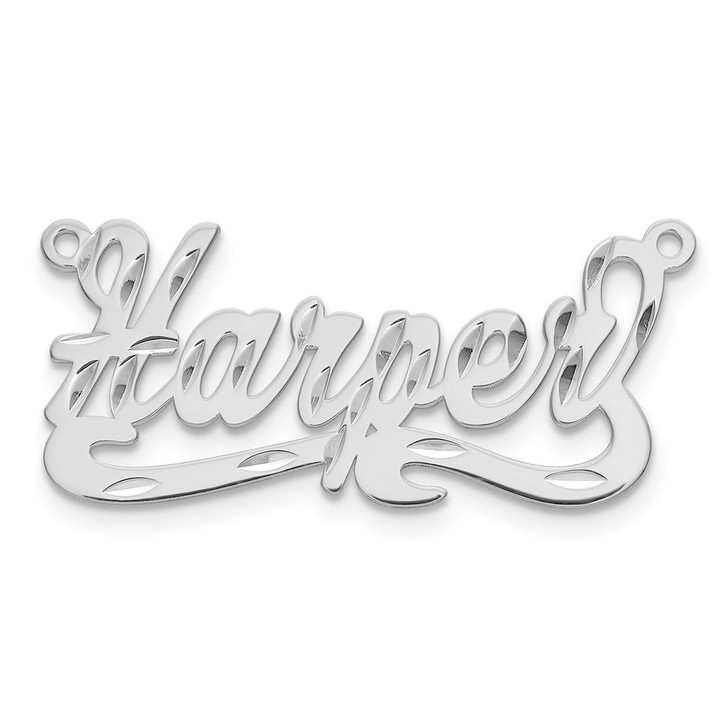 Sterling Silver/Rhodium-plated Diamond-cut Name Plate XNA158SS