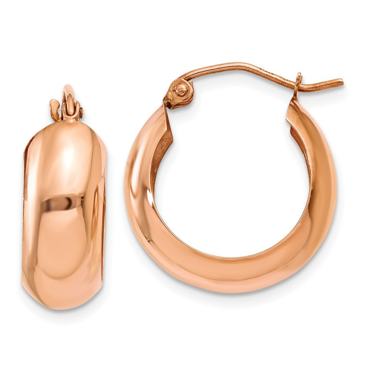 14k Rose Gold Hoop Earrings TF572
