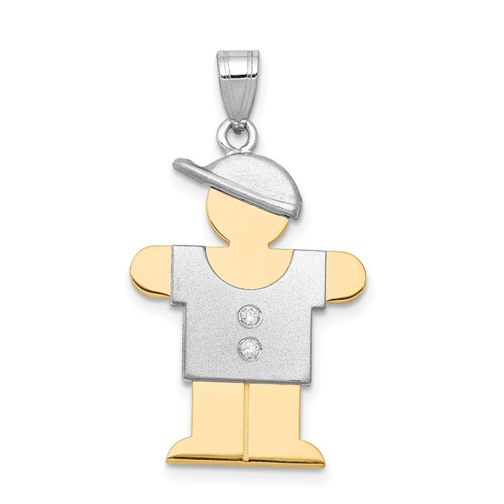 14k Two-tone AA Diamond Kid Pendant XK512AA