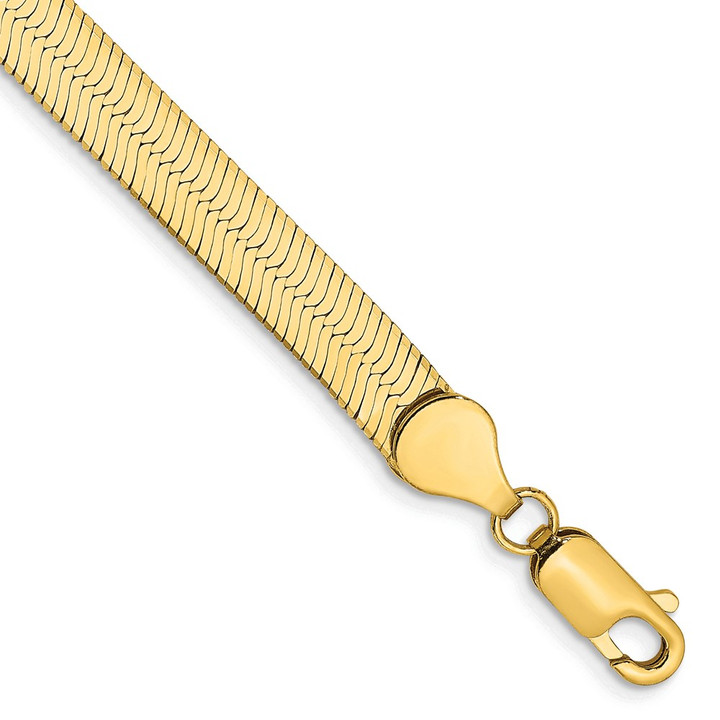 14K 7 inch 5.5mm Silky Herringbone with Lobster Clasp Bracelet SLK055-7