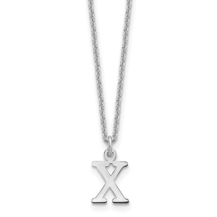 14KW Cutout Letter X Initial Necklace XNA727W/X