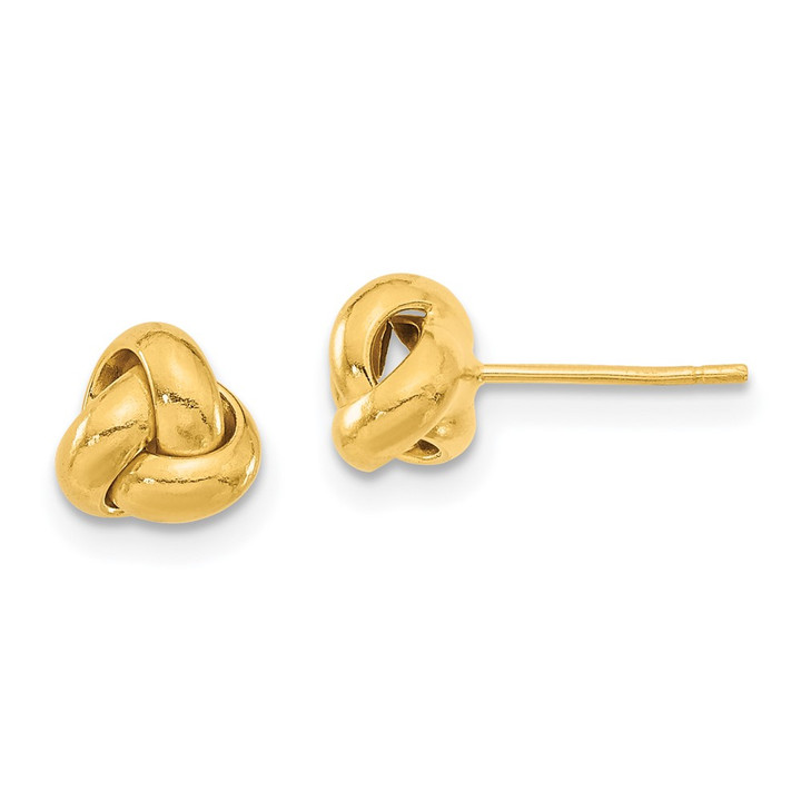 14k Gold Polished Love Knot Post Earrings TL1045