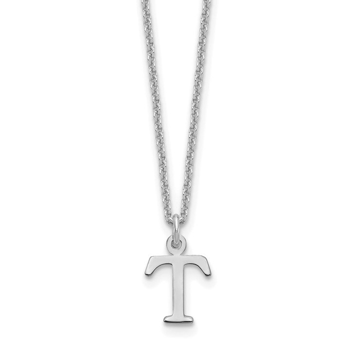 14KW Cutout Letter T Initial Necklace XNA727W/T