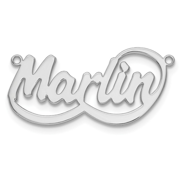 Sterling Silver/Rhodium-plated Swoop Name Plate XNA76SS