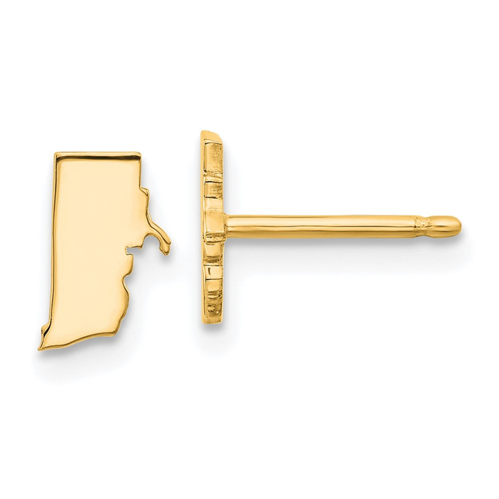 Sterling Silver/Gold-plated Rhode Island State Earrings XNE50GP-RI