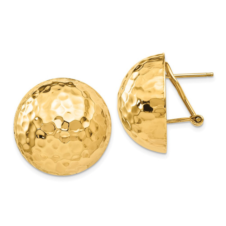 14k Hammered Omega Back Post Earrings TF201