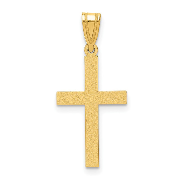 14k Sandblasted Cross Pendant XR100