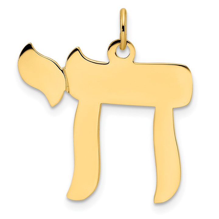 14k Polished Solid Chai Symbol Pendant XR2007