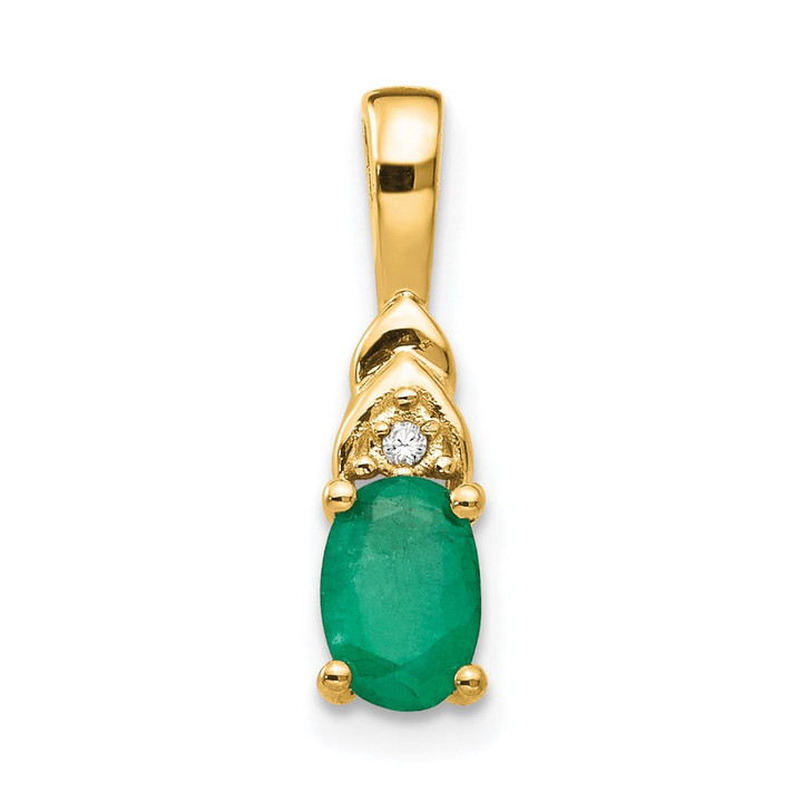 14k Emerald and Diamond Pendant XBS278