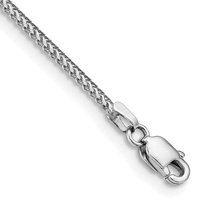 14K White Gold 8 inch 1mm Franco with Lobster Clasp Bracelet WFRA035-8