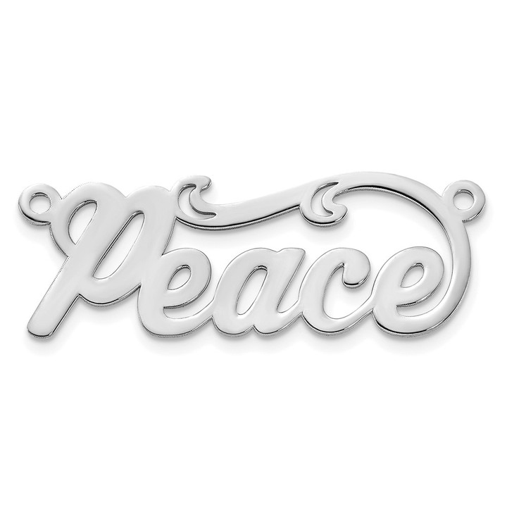 14k White Gold Polished Name Plate XNA143W