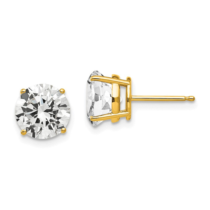 14k 8mm Cubic Zirconia Post Earrings XE75CZ