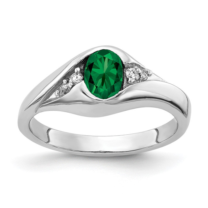 14k White Gold 6x4mm Oval Mount St. Helens VS Diamond ring Y2107MS/VS