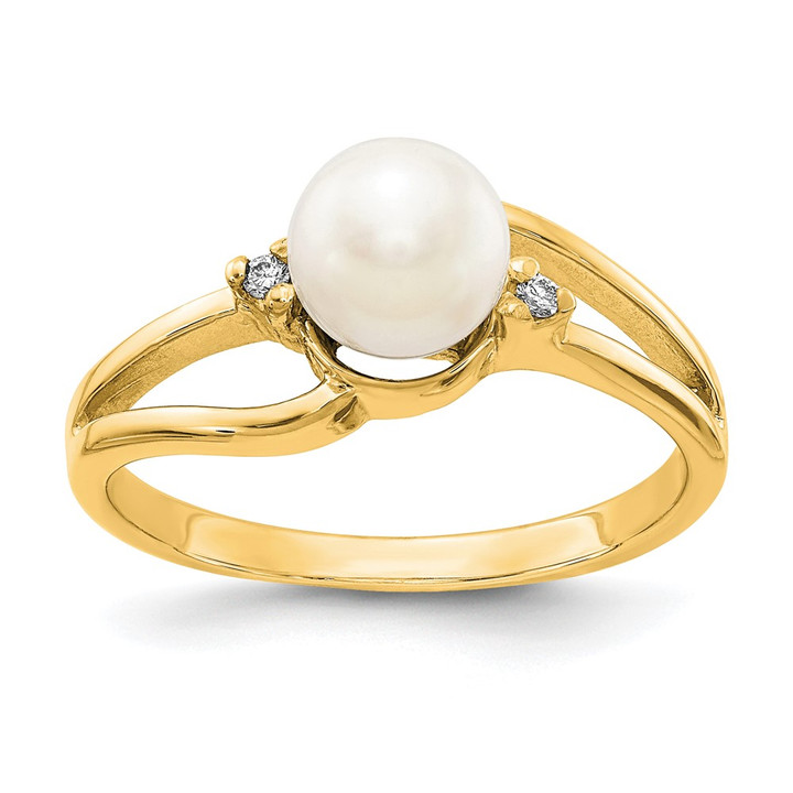 14k FW Cultured Pearl Diamond FW Cultured Pearl ring Y1853PL/AA